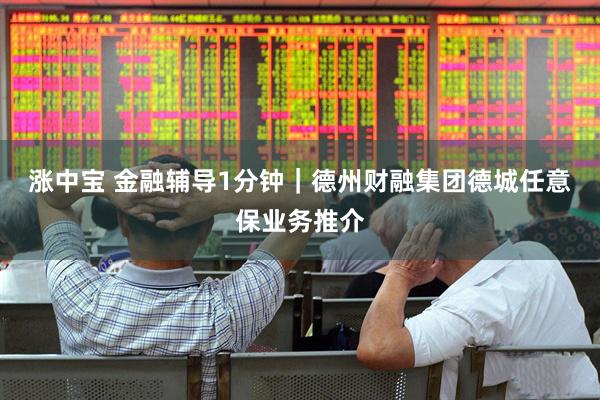 涨中宝 金融辅导1分钟｜德州财融集团德城任意保业务推介